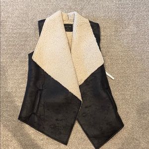 Sherpa Lined faux leather vest